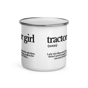 The Tractor Mugs Store TRACTOR GIRL | Enamel Mug Quality Farmers Merch