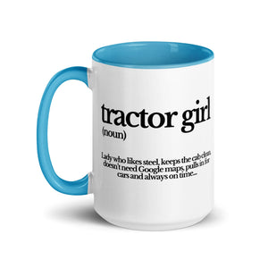 The Tractor Mugs Store TRACTOR GIRL | Mug with Color Inside Quality Farmers Merch