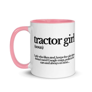 The Tractor Mugs Store TRACTOR GIRL | Mug with Color Inside Quality Farmers Merch