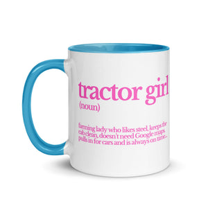 The Tractor Mugs Store TRACTOR GIRL | Mug with Color Inside Quality Farmers Merch
