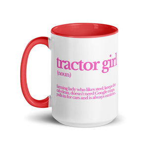 The Tractor Mugs Store TRACTOR GIRL | Mug with Color Inside Quality Farmers Merch