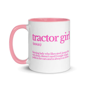 The Tractor Mugs Store TRACTOR GIRL | Mug with Color Inside Quality Farmers Merch