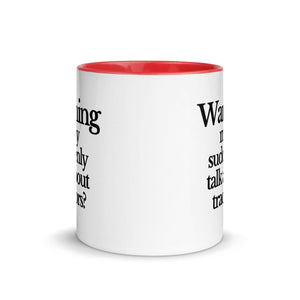 The Tractor Mugs Store WARNING MAY SUDDENLY TALK ABOUT TRACTORS | Mug with Color Inside Quality Farmers Merch
