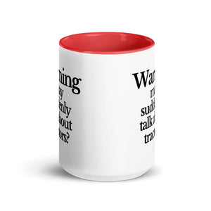 The Tractor Mugs Store WARNING MAY SUDDENLY TALK ABOUT TRACTORS | Mug with Color Inside Quality Farmers Merch