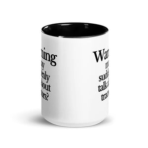 The Tractor Mugs Store WARNING MAY SUDDENLY TALK ABOUT TRACTORS | Mug with Color Inside Quality Farmers Merch
