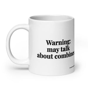 The Tractor Mugs Store Warning: May Talk About Combines | White Glossy Mug Quality Farmers Merch
