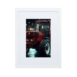 The Tractor Mugs Store White FIATAGRI F130 | Framed Poster Quality Farmers Merch
