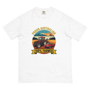 The Tractor Mugs Store White FIATAGRI F140 PROUD AUSTRALIAN 100% FARMER Outdoor | Unisex Premium T-shirt Quality Farmers Merch