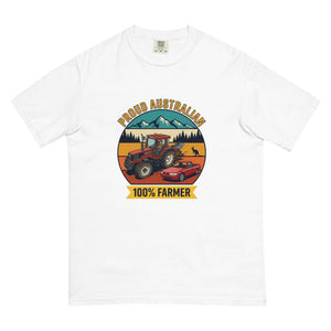 The Tractor Mugs Store White FIATAGRI F140 PROUD AUSTRALIAN 100% FARMER Outdoor | Unisex Premium T-shirt Quality Farmers Merch