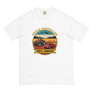 The Tractor Mugs Store White Massey Ferguson 3075 PROUD AUSTRALIAN 100% FARMER Outdoor | Unisex Premium T-shirt Quality Farmers Merch