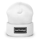 The Tractor Mugs Store White OASIS Style 'Road Frontage' | Cuffed Beanie Quality Farmers Merch