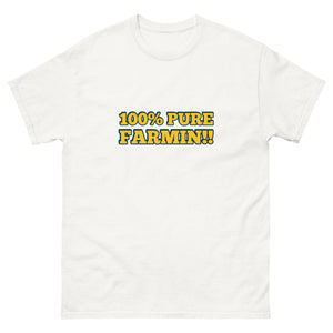 The Tractor Mugs Store White / S 100% PURE FARMIN!! | Unisex classic tee Quality Farmers Merch