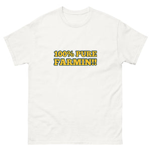 The Tractor Mugs Store White / S 100% PURE FARMIN!! | Unisex classic tee Quality Farmers Merch
