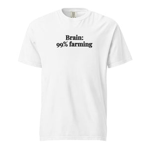 The Tractor Mugs Store White / S Brain: 99% Farming | Unisex Premium T-shirt Quality Farmers Merch