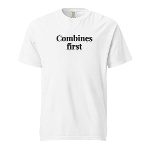 The Tractor Mugs Store White / S Combines First | Unisex Premium T-shirt Quality Farmers Merch