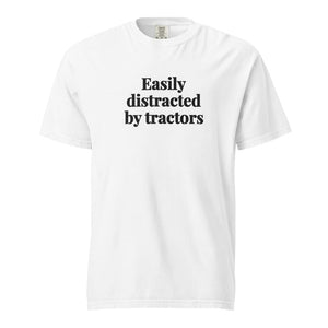 The Tractor Mugs Store White / S Easily Distracted By Tractors | Unisex Premium T-shirt Quality Farmers Merch
