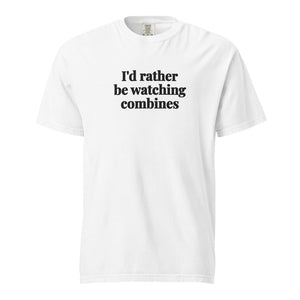 The Tractor Mugs Store White / S I'd Rather Be Watching Combines | Unisex Premium T-shirt Quality Farmers Merch