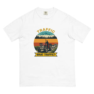 The Tractor Mugs Store White / S Massey Ferguson 135 TRAFFIC WHAT TRAFFIC? Outdoor | Unisex Premium T-shirt Quality Farmers Merch