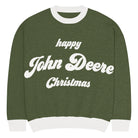 The Tractor Mugs Store XL Happy John Deere Christmas Jumper | Relaxed fit knitted crew neck sweater Quality Farmers Merch