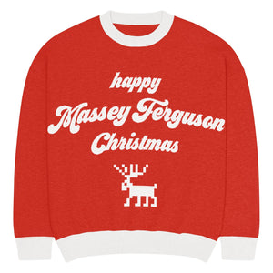 The Tractor Mugs Store XL Happy Massey Christmas Jumper | Relaxed fit knitted crew neck sweater Quality Farmers Merch