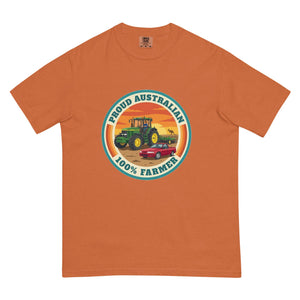The Tractor Mugs Store Yam John Deere 7810 PROUD AUSTRALIAN 100% FARMER Retro | Unisex Premium T-shirt Quality Farmers Merch