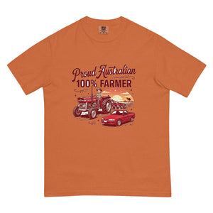 The Tractor Mugs Store Yam Massey Ferguson 135 PROUD AUSTRALIAN 100% FARMER Two Tone | Unisex Premium T-shirt Quality Farmers Merch