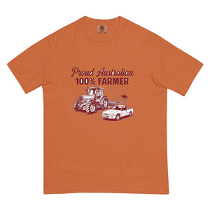 The Tractor Mugs Store Yam Massey Ferguson 3075 PROUD AUSTRALIAN 100% FARMER Two Tone | Unisex Premium T-shirt Quality Farmers Merch