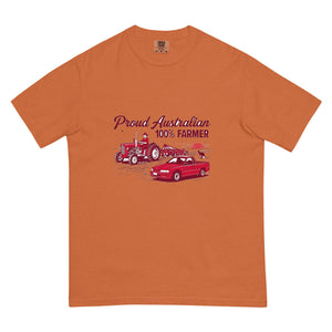 The Tractor Mugs Store Yam Massey Ferguson 35X PROUD AUSTRALIAN 100% FARMER Two Tone | Unisex Premium T-shirt Quality Farmers Merch