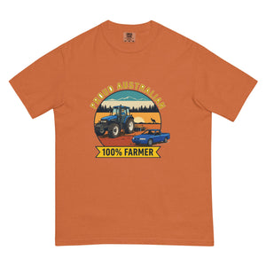 The Tractor Mugs Store Yam New Holland TM 135 PROUD AUSTRALIAN 100% FARMER Outdoor | Unisex Premium T-shirt Quality Farmers Merch