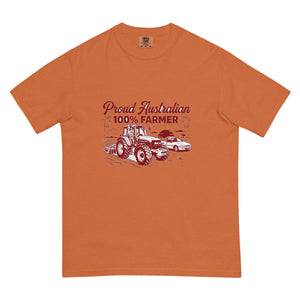 The Tractor Mugs Store Yam New Holland TM 135 PROUD AUSTRALIAN 100% FARMER Two Tone | Unisex Premium T-shirt Quality Farmers Merch