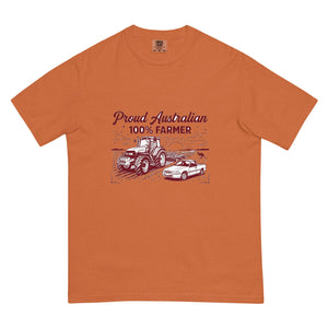 The Tractor Mugs Store Yam New Holland TM 155 PROUD AUSTRALIAN 100% FARMER Two Tone | Unisex Premium T-shirt Quality Farmers Merch