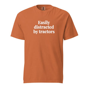 The Tractor Mugs Store Yam / S Easily Distracted By Tractors | Unisex Premium T-shirt Quality Farmers Merch