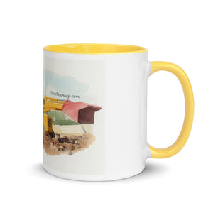 The Tractor Mugs Store Yellow / 11 oz JCB 3C II Watercolor | Mug with Colour Inside Quality Farmers Merch