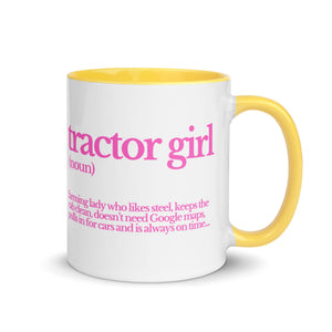 The Tractor Mugs Store Yellow / 11 oz TRACTOR GIRL | Mug with Color Inside Quality Farmers Merch
