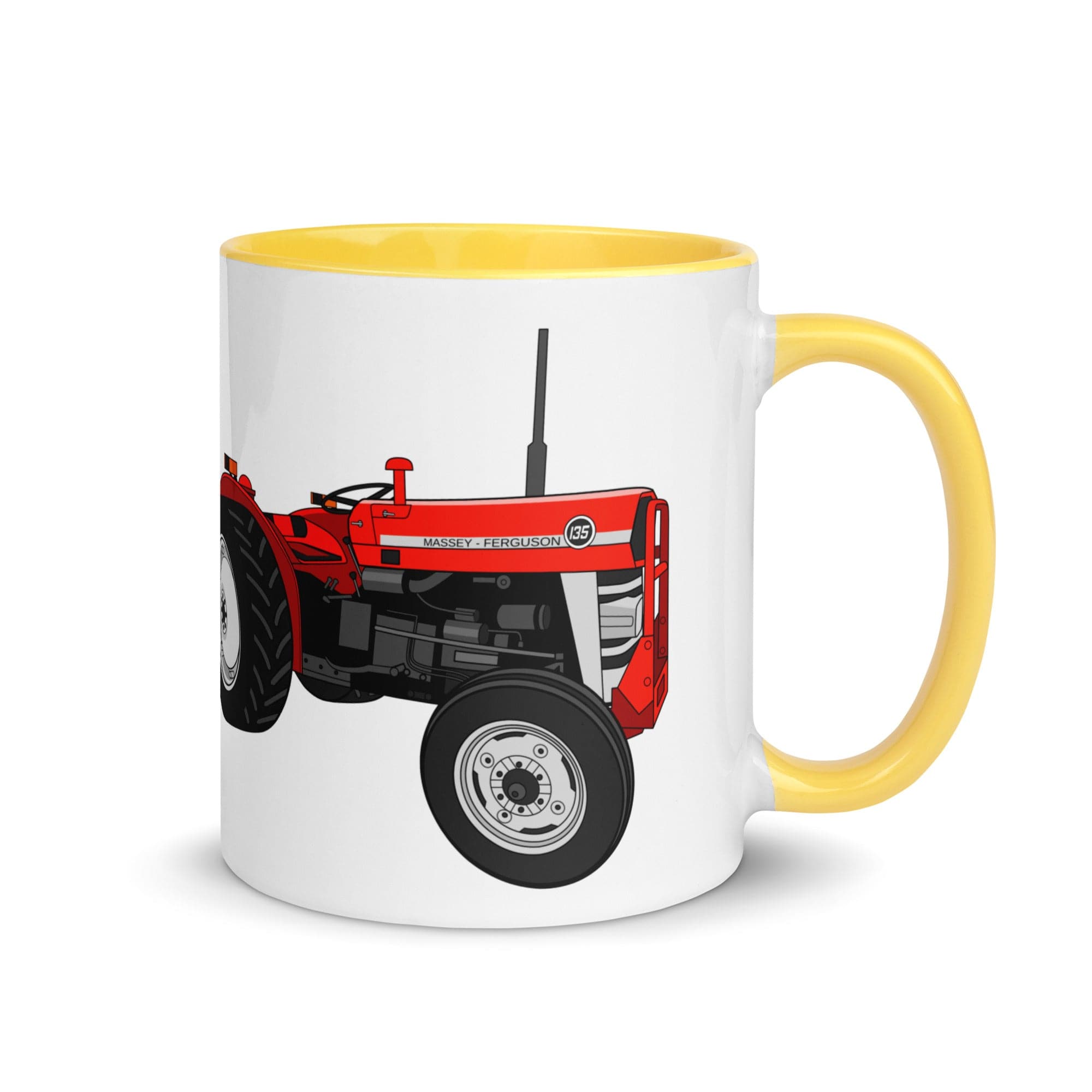 The Tractor Mugs Store Yellow Massey Ferguson 135 | Mug with Color Inside Quality Farmers Merch