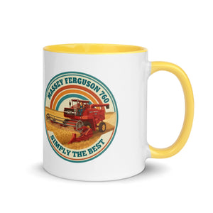 The Tractor Mugs Store Yellow Massey Ferguson 760 Massey Ferguson 760 SIMPLY THE BEST | Mug with Colour Inside Quality Farmers Merch