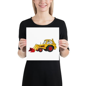The Tractors Mugs Store 10″×10″ JCB 3 Backhoe Poster Quality Farmers Merch
