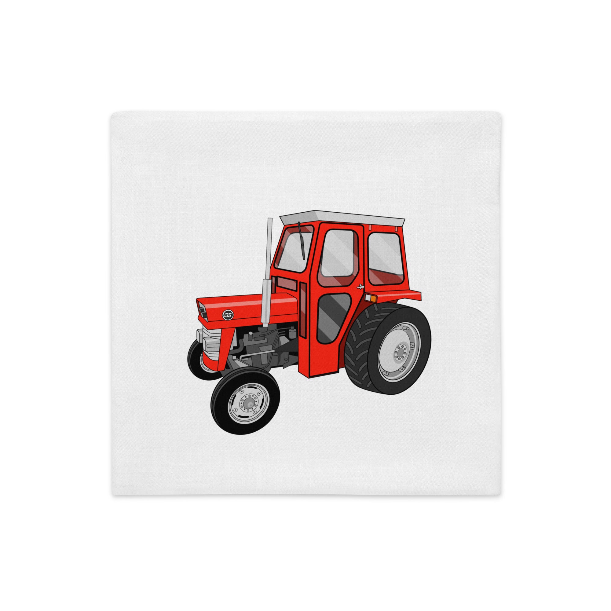 The Tractors Mugs Store 18″×18″ Massey Ferguson 135 with cab  |  Premium Pillow Case Quality Farmers Merch