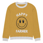 The Tractors Mugs Store 2XL Happy Farmer (Yellow) Knitted crew neck sweater Quality Farmers Merch