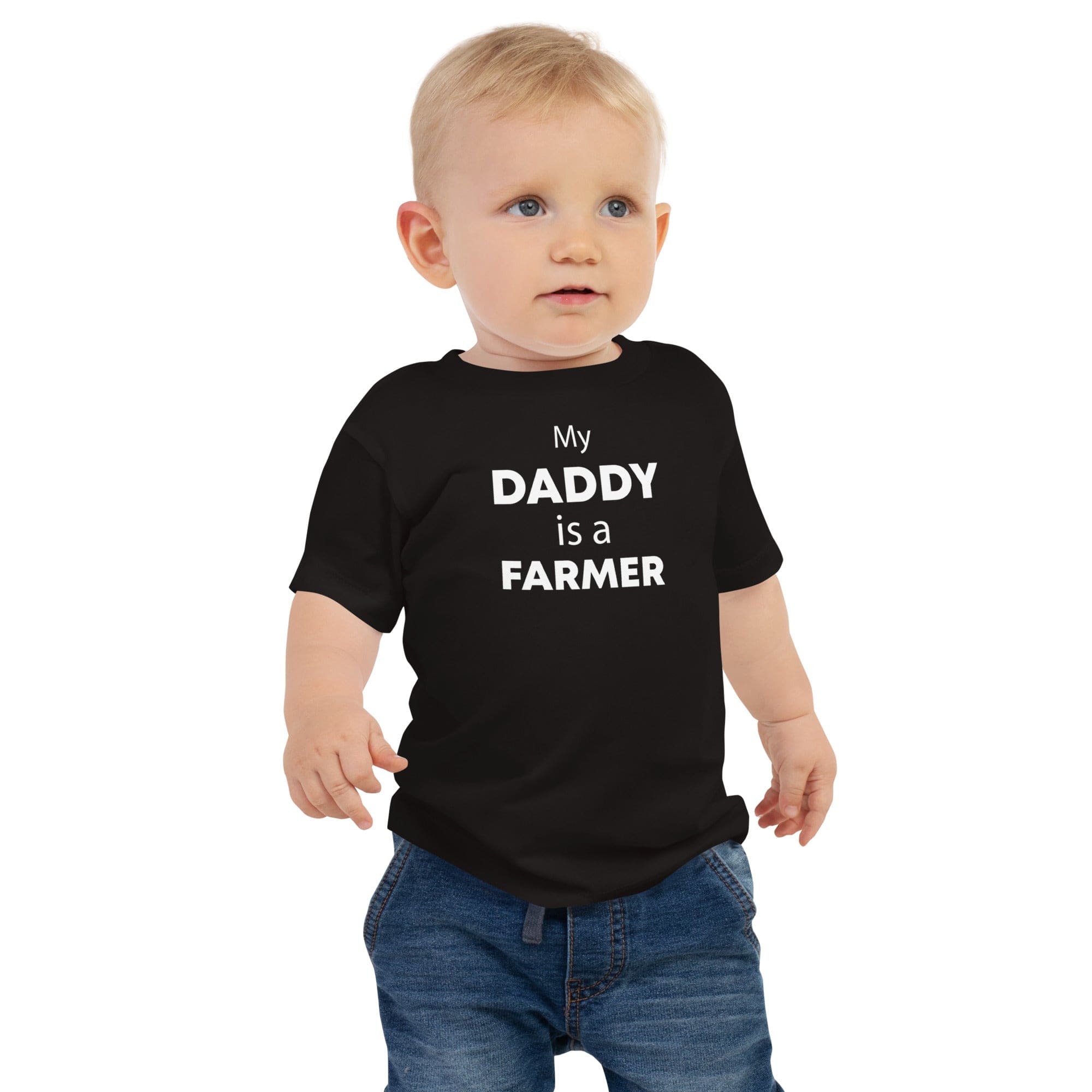 The Tractors Mugs Store 6-12m My Daddy is a farmer Baby Jersey Short Sleeve Tee Quality Farmers Merch