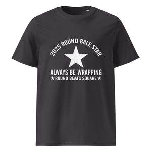 The Tractors Mugs Store Anthracite / S Round Bale Star Unisex organic cotton t-shirt Quality Farmers Merch