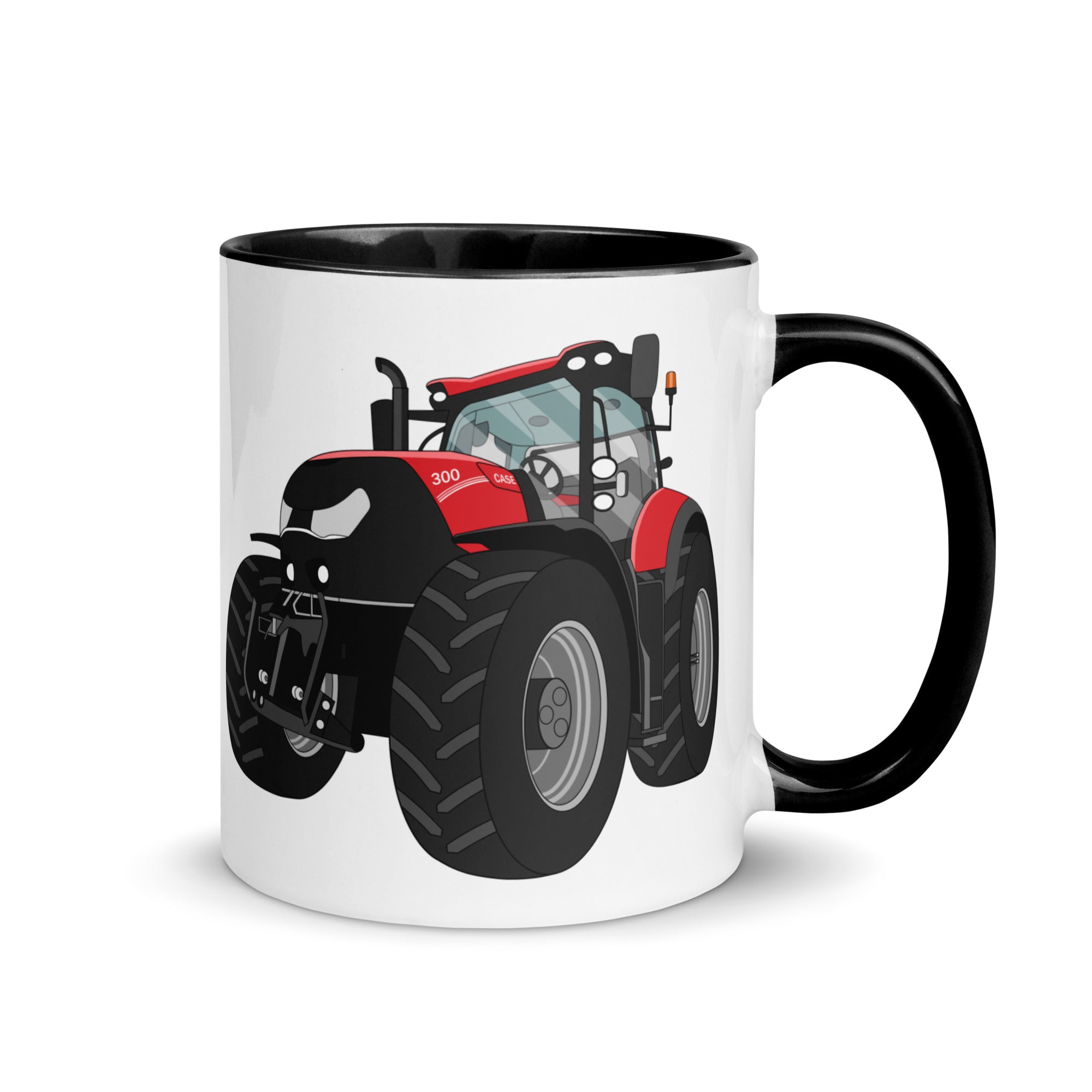 The Tractors Mugs Store Black Case IH Optum 300 CVX Mug with Color Inside Quality Farmers Merch
