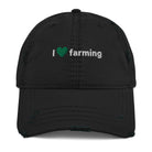 The Tractors Mugs Store Black I Love Farming Distressed Dad Hat Quality Farmers Merch