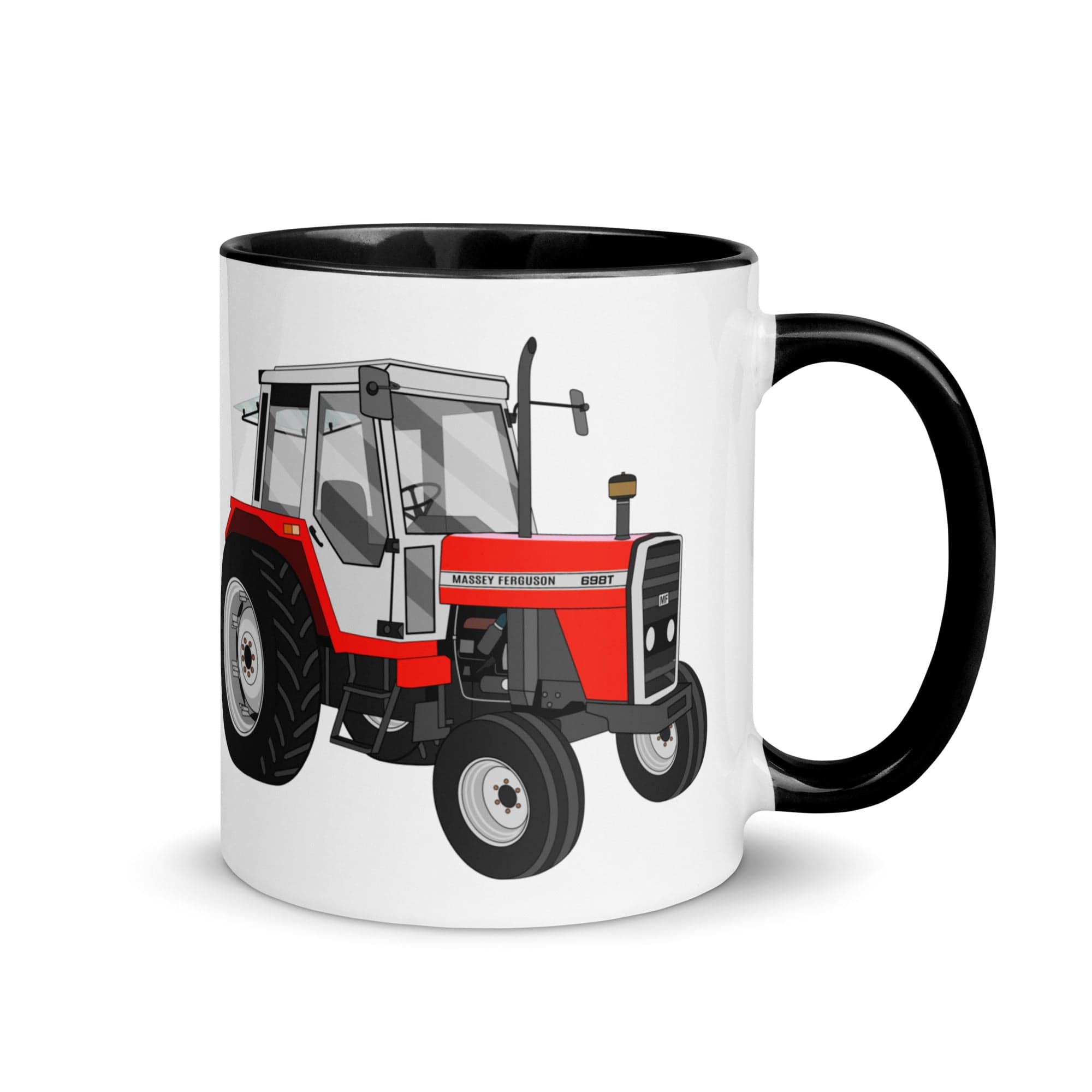 The Tractors Mugs Store Black Massey Ferguson 698T Mug with Color Inside Quality Farmers Merch