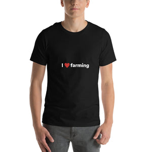 The Tractors Mugs Store Black / XS I Love Farming Unisex t-shirt Quality Farmers Merch