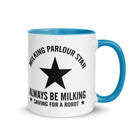 The Tractors Mugs Store Blue Milking Parlour Star Mug with Color Inside Quality Farmers Merch