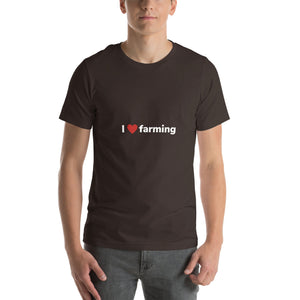 The Tractors Mugs Store Brown / S I Love Farming Unisex t-shirt Quality Farmers Merch