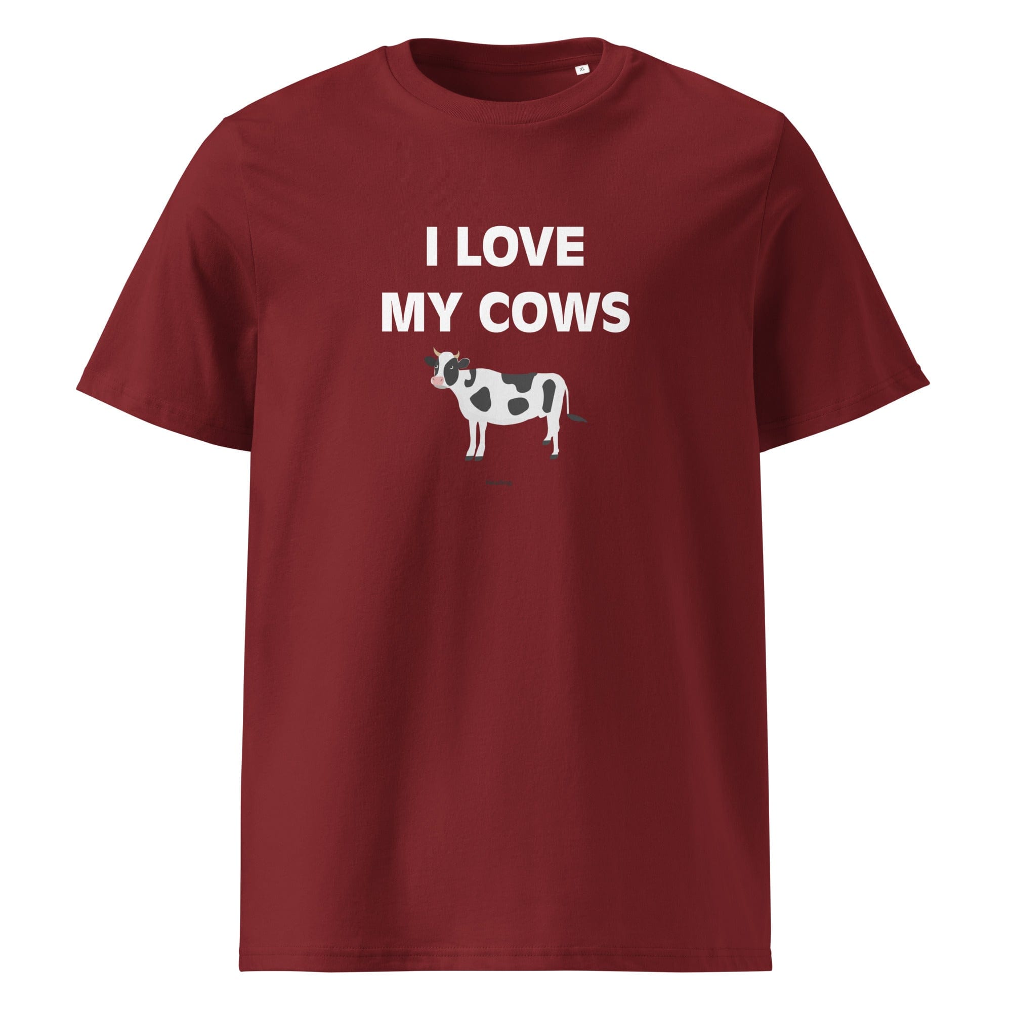 The Tractors Mugs Store Burgundy / S I LOVE MY COWS Unisex organic cotton t-shirt Quality Farmers Merch
