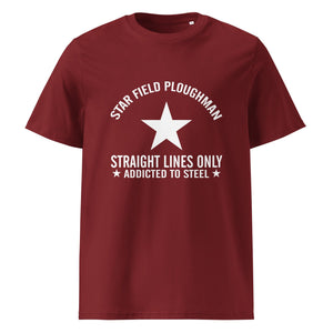 The Tractors Mugs Store Burgundy / S Star Field Ploughman Unisex organic cotton t-shirt Quality Farmers Merch