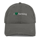 The Tractors Mugs Store Charcoal Grey I Love Farming Distressed Dad Hat Quality Farmers Merch